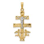 14k Two-tone Cara Vaca Crucifix Pendant