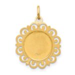 14k Polished and Satin Solid Our Lady of Perpetual Help Medal Scalloped Edge Round Pendant - Image 4