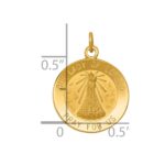 14k Polished and Satin Solid Our Lady of Loreto Medal Round Charm - Image 3