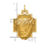 14k Satin Diamond-cut Jesus Charm - Image 3