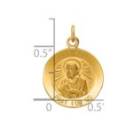14k Polished and Satin Solid Saint Paul Medal Round Charm - Image 3