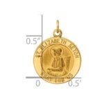 14k Polished and Satin Solid Saint Elizabeth Seton Medal Round Charm - Image 3