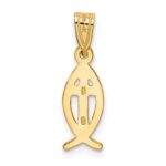 14k Cross Ichthus Fish Charm - Image 4