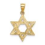 14k Solid Satin Star of David Charm - Image 3