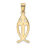 14k Cross Ichthus Fish Pendant - Image 3