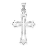 14k White Gold Budded Cross Pendant - Image 4