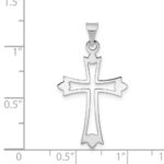 14k White Gold Budded Cross Pendant - Image 3