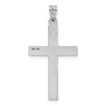 14k White Gold Laser Etched Cross Charm - Image 4
