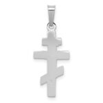 14k White Gold Eastern Orthodox Cross Charm - Image 4