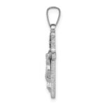 14k White Gold INRI Crucifix Charm - Image 2