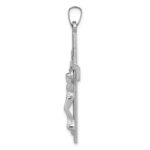14k White Gold INRI Crucifix Charm - Image 2