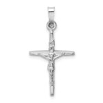 14k White Gold INRI Crucifix Charm