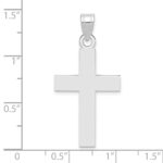 14k White Gold Polished Cross Charm - Image 3