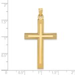 14k Laser Etched Cross Charm - Image 3