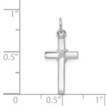 14k White Gold Cross Charm - Image 3