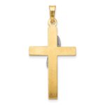 14K Two-Tone Hollow Cross with Drape Charm - Image 4