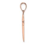 14K Rose Gold Polished Beveled Cross Charm - Image 2