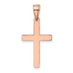 14K Rose Gold Polished Beveled Cross Charm - Image 4