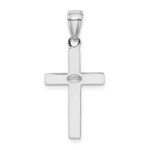 14k White Gold Polished Cross Charm - Image 3