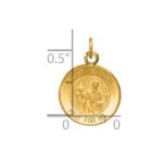 14k Polished and Satin Solid Saint Matthew Medal Round Charm - Image 3