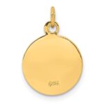 14k Polished and Satin Solid Saint Martha Medal Round Pendant - Image 4