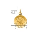 14K Polished and Satin Solid Caridad Del Cobre Medal Round Charm - Image 3