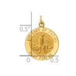 14k Polished and Satin Solid Our Lady of Fatima Medal Round Charm - Image 3