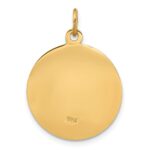 14k Polished and Satin Solid Our Lady of Fatima Medal Round Pendant - Image 4