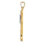 14k Two-tone Claddagh Cross Pendant - Image 2