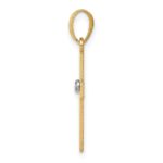 14k Polished .01 carat Diamond Cross Pendant - Image 2