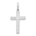 14K White Gold Laser Designed Cross Charm - Image 4