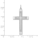 14K White Gold Laser Designed Cross Pendant - Image 3