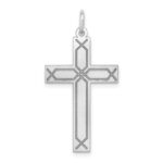14K White Gold Laser Designed Cross Pendant