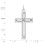 14K White Gold Laser Designed Cross Pendant - Image 3
