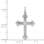 14K White Gold Laser Designed Cross Pendant - Image 3