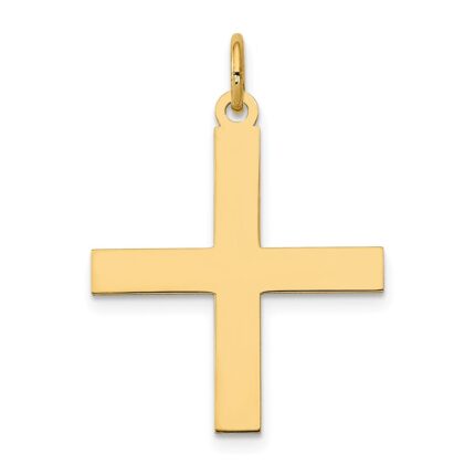 14K Laser Designed Greek Cross Pendant