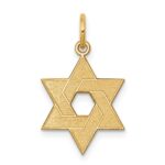 14K Laser Designed Star of David Charm