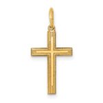 14K Laser Designed Cross Charm