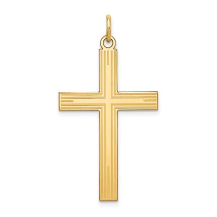 14K Laser Designed Cross Pendant