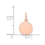 14k Rose Gold Plain .027 Gauge Round Engraveable 10mm Disc Charm - Image 4
