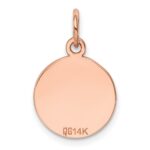 14k Rose Gold Plain .027 Gauge Round Engraveable 12mm Disc Charm - Image 3