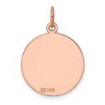 14k Rose Gold Plain .009 Gauge Round Engravable 18mm Disc Charm - Image 3