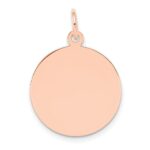 14k Rose Gold Plain .035 Gauge Round Engravable 18mm Disc Charm