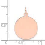 14k Rose Gold Plain .009 Gauge Round Engravable 18mm Disc Charm - Image 4