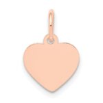 14k Rose Gold Plain .018 Gauge Engraveable Heart 11x9mm Disc Charm