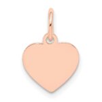 14k Rose Gold Plain .013 Gauge Engraveable Heart 12x10mm Disc Charm