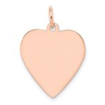 14k Rose Gold Plain .018 Gauge Engraveable Heart 21x20mm Disc Charm