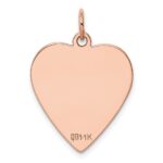 14k Rose Gold Plain .018 Gauge Engraveable Heart 24x21mm Disc Charm - Image 3