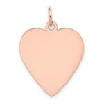 14k Rose Gold Plain .027 Gauge Engraveable Heart 24x21mm Disc Charm