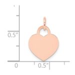 14k Rose Gold Plain .018 Gauge Small Engraveable Heart 15x12mm Disc Charm - Image 4